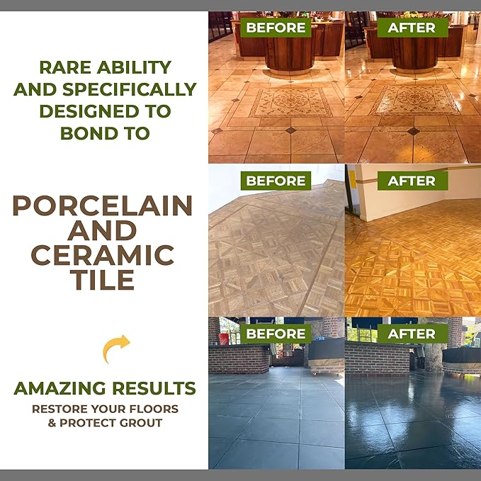 CoverTec GlazeGuard High-Gloss Tile & Grout Sealer – Wet Look Waterproof Finish for Ceramic, Porcelain & Stone – Protects Showers & Floors – Long-Lasting Barrier (4 oz Kit)