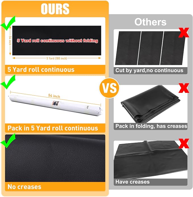 Meneng Marine Vinyl Leather Fabric: 5 Yard Roll Heavy Duty Boat Seat Vinyl - Waterproof & Scratch-Resistant for Marine Upholstery - Outdoor Cushion & Chair DIY (Boat Owners)