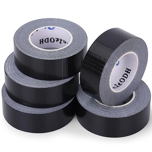 5 Pack Mini Black Duct Tape, 1" X 75 Yards Travel Size Duct Tape, Pocket Size Heavy Duty Waterproof No Residue Tear by Hand, Multi-Use for Indoor & Outdoor Repairs, travel camping DIY projects