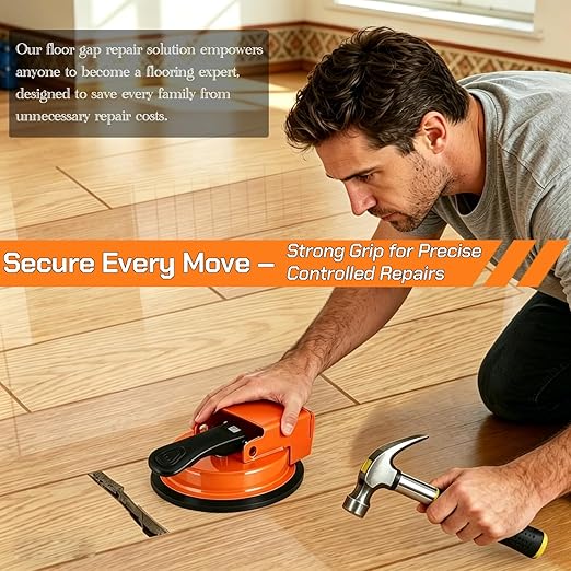 Floor Gap Fixer Tool with Vacuum Suction Cup – Heavy Duty Floor Gap Puller for Laminate, Vinyl, Wood & Tile Flooring | Flooring Gap Repair Tool