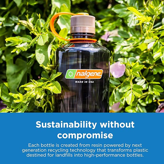 Nalgene Sustain Tritan BPA-Free Water Bottle Made with Material Derived From 50% Plastic Waste (using ISCC certified mass balance), 16 OZ, Wide Mouth, Cerulean (Pack of 6)