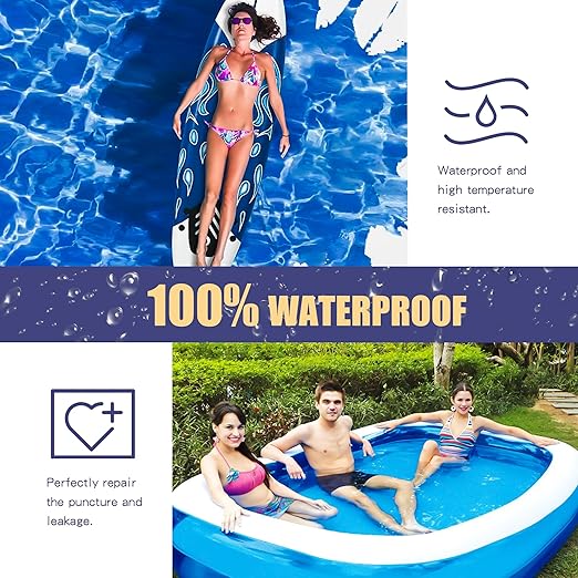 Breliter Inflatable Waterproof Repair Tape - Waterproof TPU Patch Repair Kit, Sealing Repair Tape for Air Mattress, Bounce House, Inflatable Toys, Swimming Ring - 4in x 6.6ft