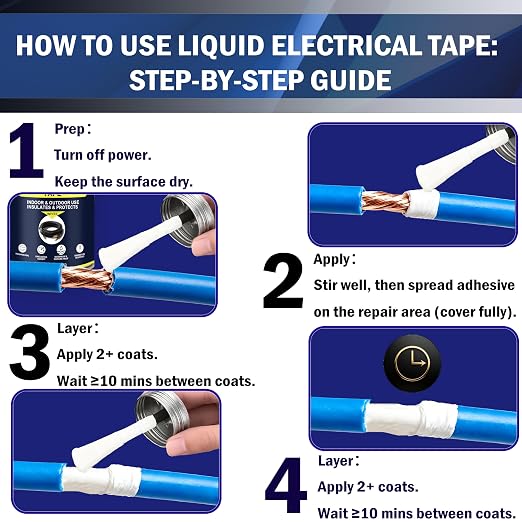 5.29OZ Liquid Electrical Tape Quick-Drying Insulating Glue for Wires&Cables Waterproof&High Temperature Resistant Liquid Wire Insulation Rubber with Brush-Cap for Outdoor Electrical Equipment (White)