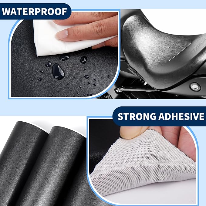 Leather Repair Patches, 17X237 Inch Self-Adhesive Leather Repair Tape, Stretch Vinyl Repair Kit for Couch Furniture Sofas Car Seats (Coffee, 17X237 Inch)