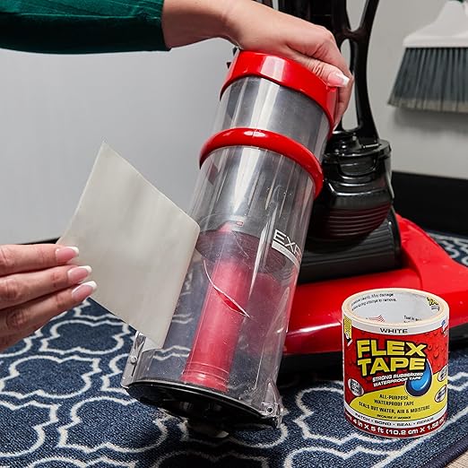 Flex Tape, Original Thick Flexible Rubberized Waterproof Tape - Seal and Patch Leaks, Works Underwater, Indoor Outdoor - Home RV Roof Plumbing and Pool Repairs, White, 4 in x 5 ft, Pack of 2