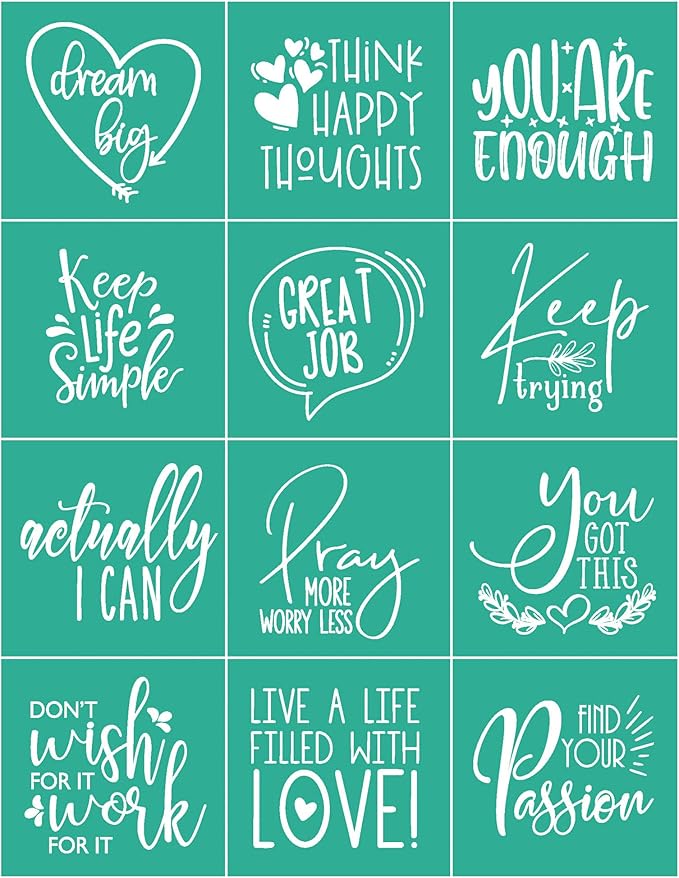 Silk Screen Stencils Self Adhesive Reusable Mesh Printing Stencil for Painting on Wood Fabric Chalkboard Home Decor