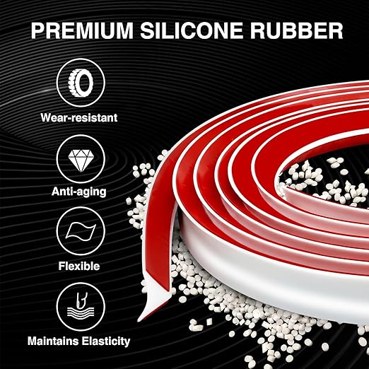 236 Inch Peel and Stick Quarter Round Molding Trim,Bathtub Trim Molding,Sink Gap Filler,Silicone Rubber Kitchen Water Splash 236 Inch Guard,White L Shaped Wall Corner/Baseboard Trim Cover Protector