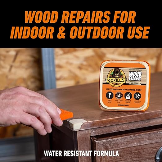 Gorilla All Purpose Wood Filler Wood Repair Kit with Putty Knife and Sanding Block