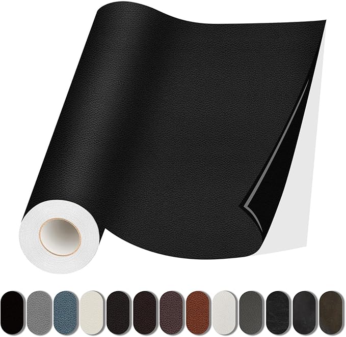 Leather Repair Patch, 35X79 Inch Self Adhesive Leather Repair, Large Vinyl Patch Tape for Couches, Furniture, Car Seats, Cabinets, Wall, Handbags （Black, 35X79 Inch）