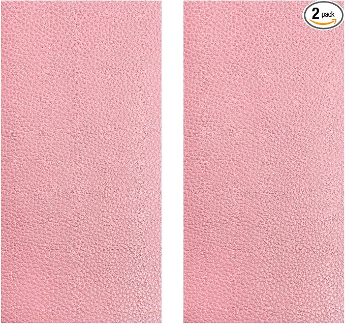 2 PCS Leather Repair Patch Tape, 4 x 8 Inch PU Vinyl Repair Patches for Car Upholstery Seat, Waterproof Self Adhesive Leather Tape Repair Kit for Furniture Couches Chairs (Pink)