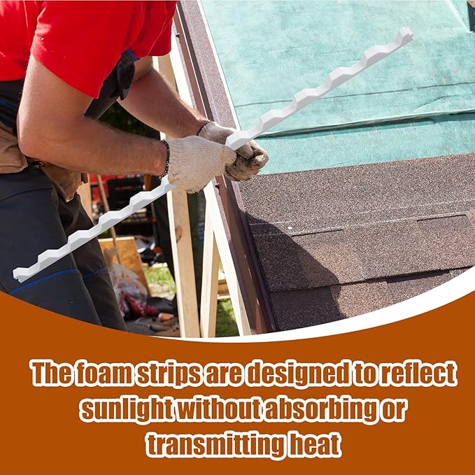15 Pcs 3ft Long Octagonal Foam Closure Strips for Metal Roofing Standing Seam Low Rib Shallow Wave Panels Seal Ridges Mountain Joints Avoid Gaps Wind Water Dust Closed for Roof Maintenance Repair