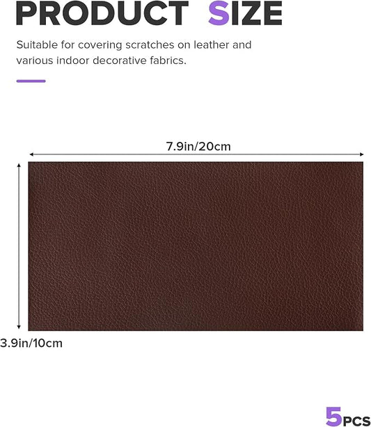 2PCS Leather Repair Patch,Car Accessories Universal PU Vinyl Self Adhesive Leather Repair Patch for Car Upholstery Seat,Ideal for Covering Tears,Scratches (Coffee)