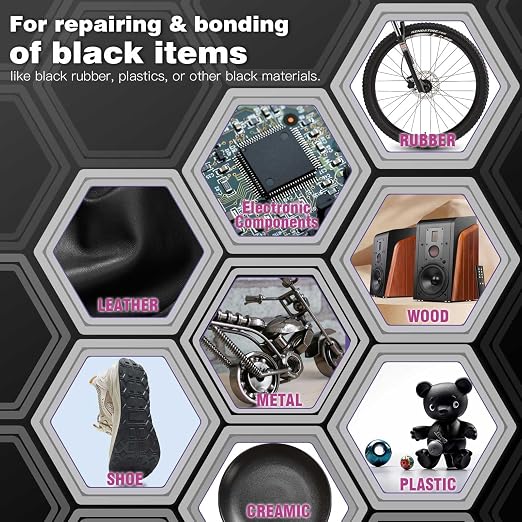 30g Black Rubber Adhesive for Tire Repair, Edge Bonding, DIY Crafts - Quick-Dry, High-Strength Patch Glue for Durable RC Tire and Super Rubber Bonding