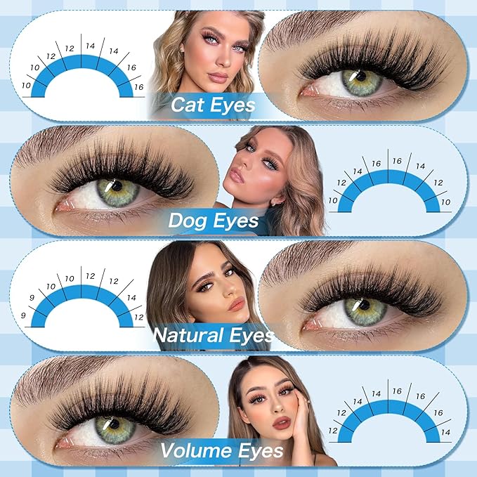 Lash Clusters Kit 280 Pcs Volume Eyelash Clusters 30D+40D D Curl Lash Extension Kit 9-16mm Individual Lashes Thin Band,With Lash Bond and Seal Tweezers For Self Use(30D+40D,9-16mm)