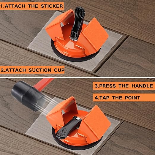 REXBETI Floor Gap Fixer Tool, Plank Gap Repair Kit, Heavy Duty Suction Cup Laminate Flooring Tool, Double 45° Widened Striking Face, 10pcs Sticky Pads for Fixer Laminate/Vinyl Flooring/Hardwood