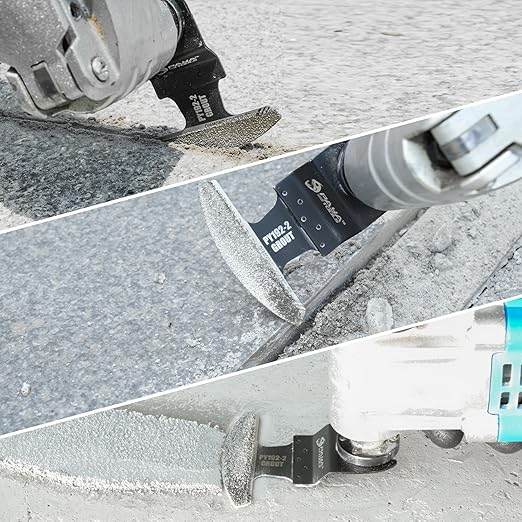 Universal Fit 40-50 Grit Diamond-Grit Edge Oscillating Blade for Grout Removal - 2-3/4" Cutting Width (3-Pack)