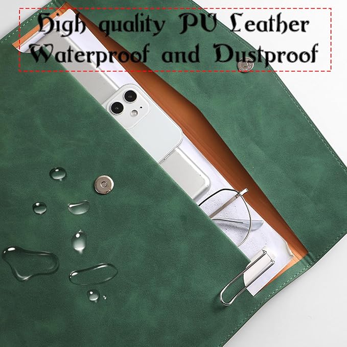 Customized A4 File Folder Expandable File Organizer,Personalized Name PU Leather Envelope Holder for Work、School、Home、Office (Grey)
