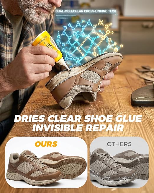 Super Glue and Cement for Shoes – 5g Gel CA | Heavy Duty Instant Bond, Waterproof Clear Sole Repair for Sneakers, Heels, Boots, Sandals, Tennis Shoes & More