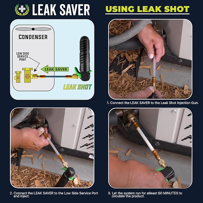 Leak Saver Direct Inject AC Leak Sealer 6-Pack | AC Stop Leak for Most HVAC Systems Up to 5 Tons | Works with All Systems & AC Refrigerants | Made in the USA