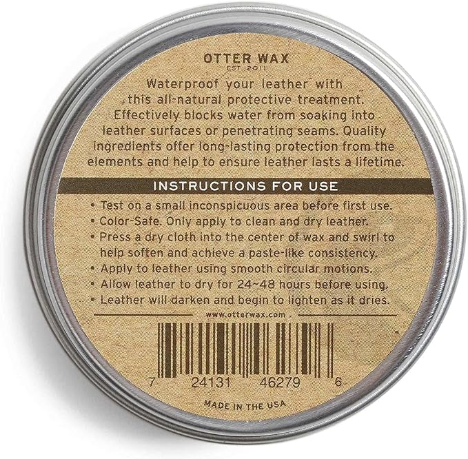 Otter Wax Boot Wax | 5 oz | Heavy-Duty Leather Waterproofing Wax & Protective Leather Sealant for Leather Boots, Hats, & Rain Gear | All-Natural & PFAS-Free Beeswax Protectant | Made in Portland USA