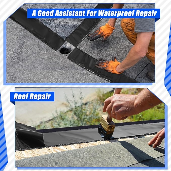 Fabbay 2 Rolls 1.18 Inch Asphalt Crack Filler Tape Asphalt Tape for Driveway Repair Joint and Crack Sealer for Tarmac Parking Lot Roof Cement Road, 50 Feet Each Roll, 3 mm Thick