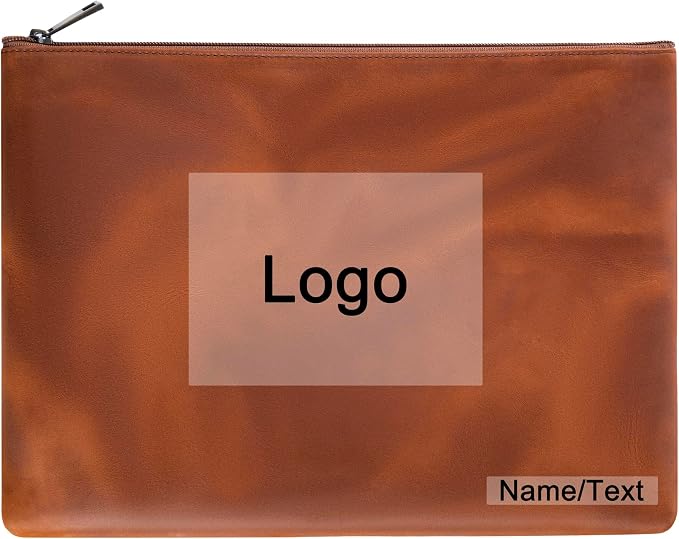 Genuine Leather A4 File Folder for Document, Leather File Folder Organizer Document Holder for Men&Women, Waterproof Portfolio Envelope Folder Case