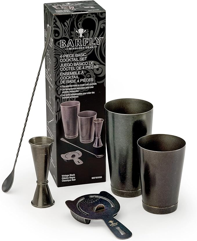 Barfly Basics Cocktail Set, 5-Piece, Vintage Black