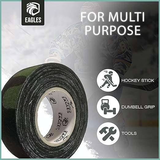 EAGLES Camo Tape Hockey Tape Multipurpose Cloth Tape Roll for Lacrosse Baseball & Softball Bats, Rackets, Pullup Bars, Handle Gardening Tools, Over Grip - Non-Reflective Camouflage Wrap