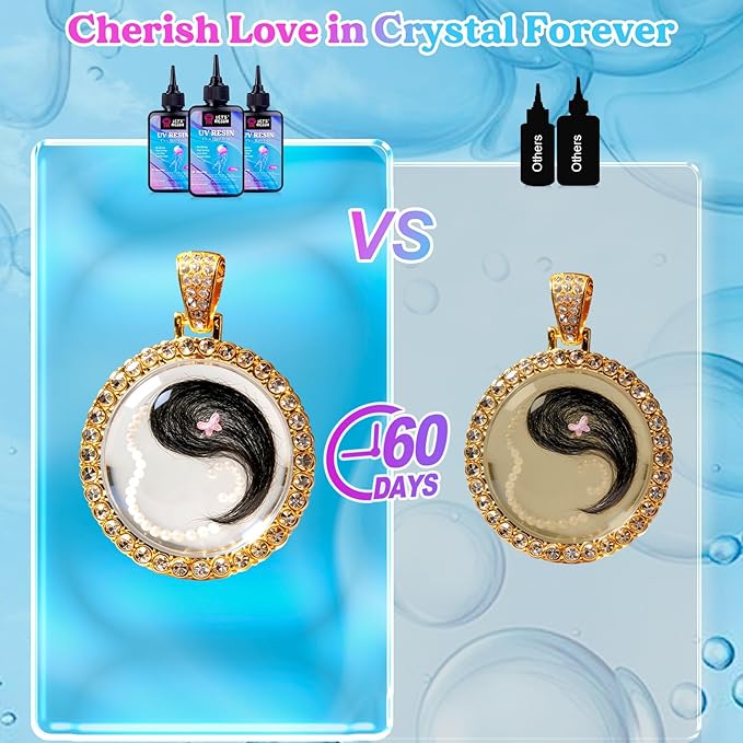 LET'S RESIN UV Resin, 300g Low Viscosity Crystal Clear Hard Type Resin Kit, Quick-Curing & Low Shrinkage Ultraviolet Epoxy Resin for Crafts, Casting, Silicone Molds