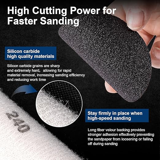 188 PCS 3 Inch Wet Dry Sanding Disc, GOH DODD Headlight Restoration Kit Drill Polishing Kit Sanding Attachment 60-10000 Grit Hook Loop Sandpaper with Rotary Tools for Car Wood Metal Glass Resin Expoxy