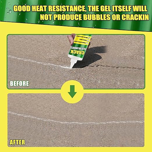 Concrete Crack Filler Gray， Cement Crack Filler - Driveway, Walkway, Patio, Concrete Joint Repair (Gray, 2LB)