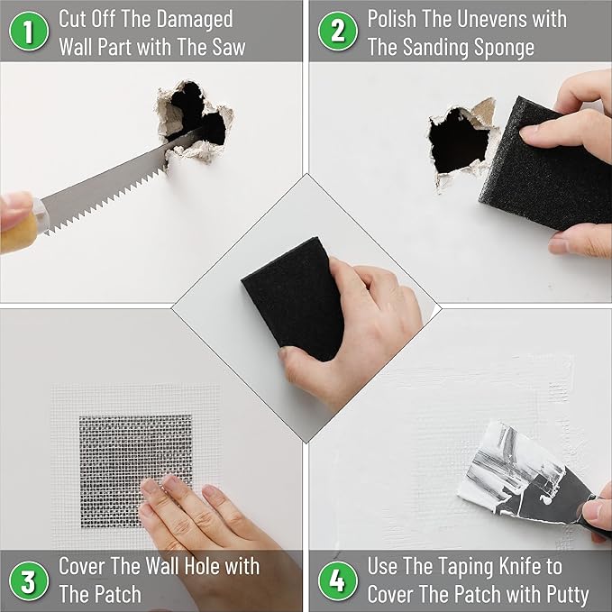 Bates- Drywall Repair Kit, 17 pcs, Dry Wall Patch Kits, Wall Repair Patch