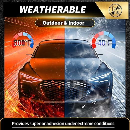 Heavy Duty Double Sided Tape for Automotive, No Residue,High Temperature Resistant Adhesive Strips for Rear Spoiler Wing,Rain Guard,Side Mirror Rain Guard,Secures dashcams,Car Accessories Interior