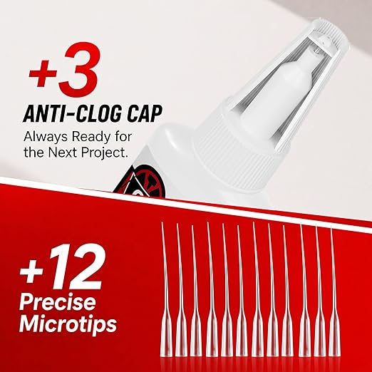 Gap Fill Super Glue 120g Heavy Duty, Thick Cyanoacrylate (CA) Glue with Anti-Clog Caps & Precision Microtips for Woodworking, Crafts, 3D Prints, Strong Repair for Furniture Shoe Ceramic Glass Plastic