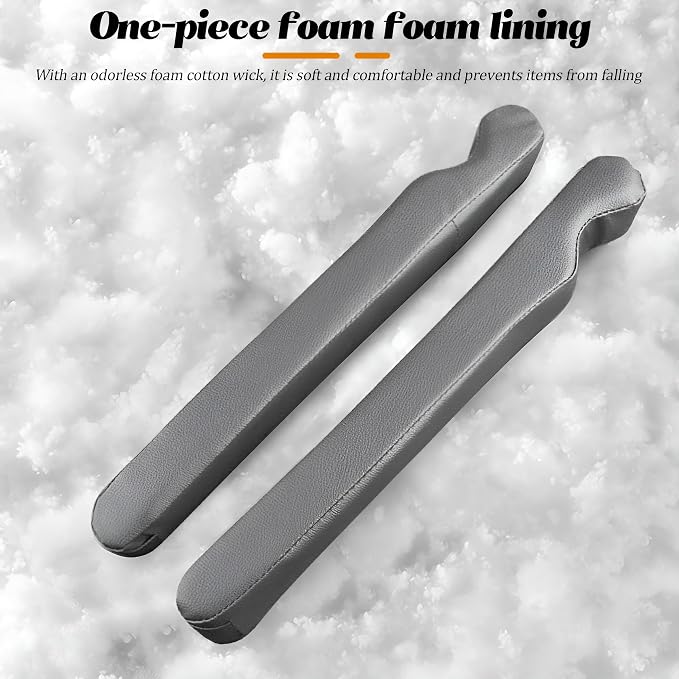 Car Seat Gap Filler, 2PCS Soft Foam Leather Vehicle Seat Crevice Blocker Stop Things from Dropping, Automotive No Drop Plug Guard Gap Stopper, Universal for Truck SUV RV (Gray)