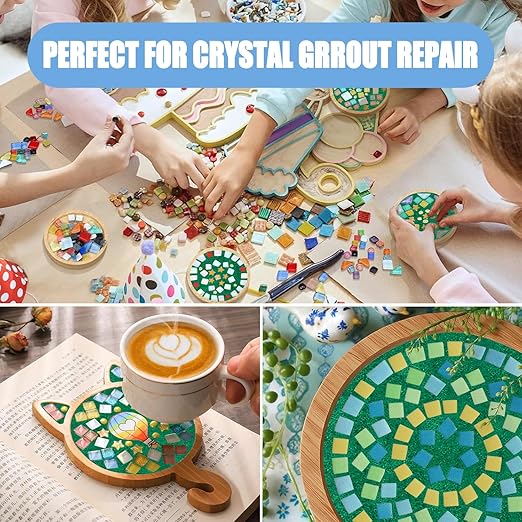 Mosaic Crystal Grout, Mosaics Tile Tools, Mosaic Tile Accessories – Essential for Handmade Grouting and Perfect for DIY Craft Projects (Green, 4.5oz)