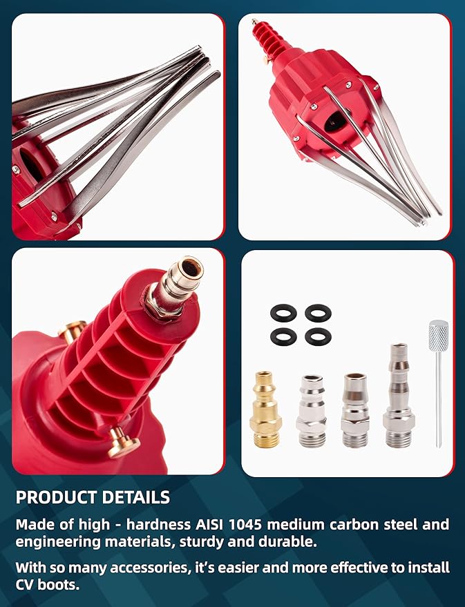 Universal CV Boot Clamp Kit with Expander Tool – CV Axle & Tie Rod Boot Clamps, Compatible with Most Cars, Trucks & ATVs (CV004-3)