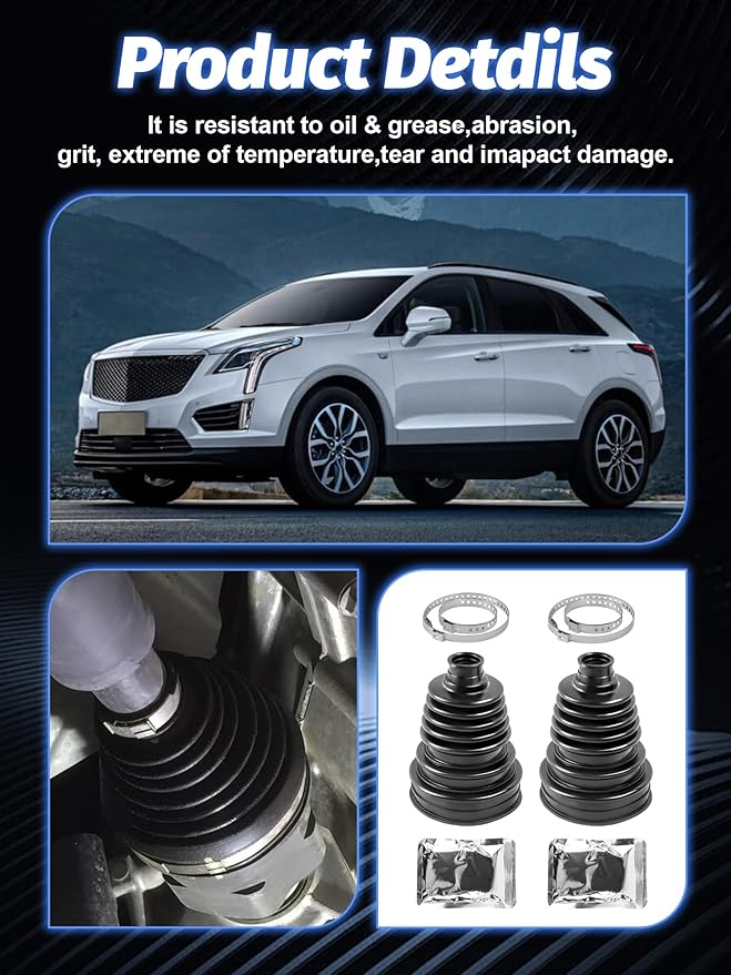 CV Boot Repair Kit,Fits Shaft Size 26mm to 34mm,2PCS CV Axle Boot Repair Kit,Universal Tie Rod Boot for Most Vehicle,Silicone CV Joint Gaiter Boot