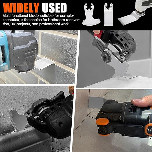 12PCS Diamond Oscillating Multi Tool Grout Removal Blades with 2 Adapters Multifunctional Grout Remover Blades Kit for Oscillating Tool
