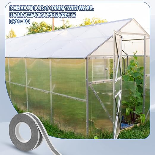 Fuyoooo 1 Rolls 1" x 65.6ft Vented Tapes, Waterproof Self Adhesive Greenhouse Tape, UV Resistantheat Resistant for Greenhouse Roofing Outdoor Repairs
