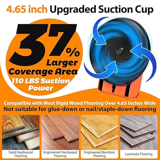 Floor Gap Fixer Tool, Laminate Flooring Tools, Enhanced Vacuum Suction Cup & 6 PCS Sticky Pads for Laminate, Wood, Tile, Vinyl Floor Gap Repair Tool - Durable, Compact, & Efficient Flooring Tools
