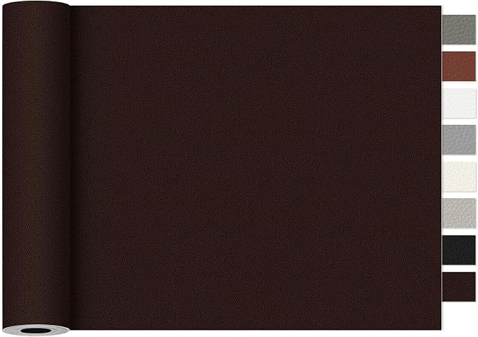 Leather Repair Tape,16 x 30 Inches Self Adhesive Leather Repair Patch，Leather Repair Kit for Furniture，Couches,Car Seats,Cabinets,Handbags(Dark Brown)