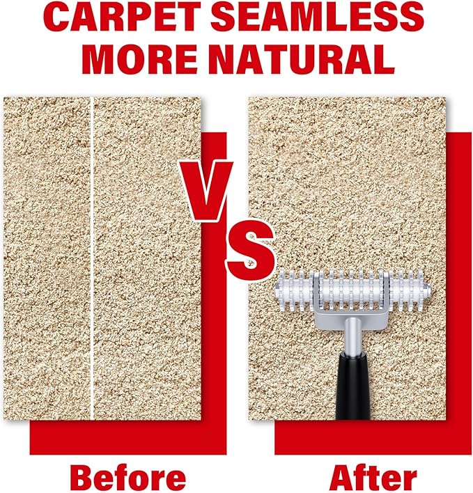 WILLBOND Carpet Seam Roller Grooming Carpet Pile Roller Seaming Spiked Star Rugs Wheel for Seamless Installation of Mats in Hotels, Homes, Conference Rooms