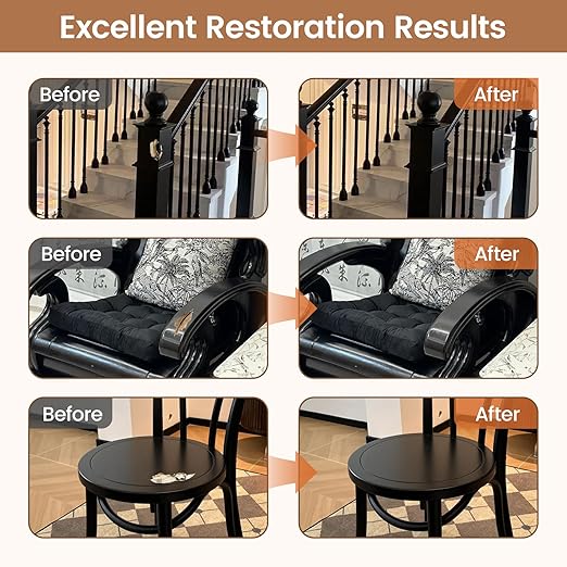 Boncart Epoxy Wood Putty, High Strength Filler Putty, Stainable 2-Part Epoxy Filler, 21.16 oz Structural Wood Repair Kit, Wooden Furniture Repair Kit for Damages (Black)