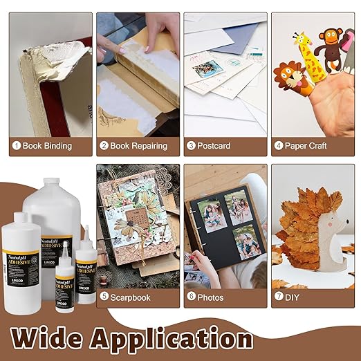 Lineco Neutral pH Adhesive, Acid Free All-Purpose Glue, White, 8 OZ, 2 Pack | Dries Clear, Remains Flexible, Used for Bookbinding and Book Repair, Framing, Collages, Paper Art and Crafts