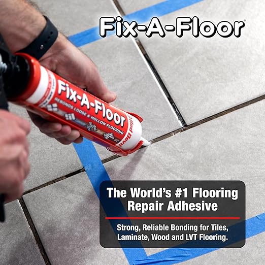 The Original Fix-A-Floor Loose Tile Repair Adhesive - Tile, Marble, Stone, Wood - Easy DIY Repair – Versatile Compatibility - 1 Gallon Jug – Comes with a Syringe Applicator