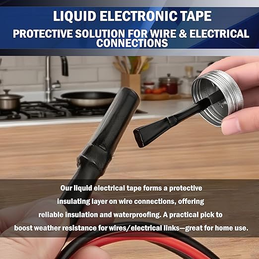 5.29OZ Liquid Electrical Tape Quick-Drying Insulating Glue for Wires&Cables Waterproof&High Temperature Resistant Liquid Wire Insulation Rubber with Brush-Cap for Outdoor Electrical Equipment (Black)