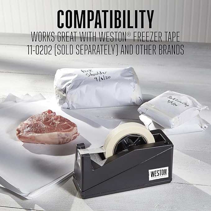 Weston Heavy-Duty Freezer Paper Roll with Cutter Box, 15"x150', Single-Sided Plastic Coating Prevents Sticking, For Meat, Fish, Vegetables (83-4000-W)
