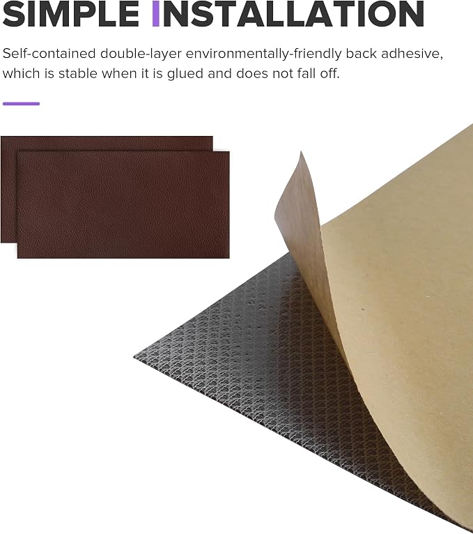 2PCS Leather Repair Patch,Car Accessories Universal PU Vinyl Self Adhesive Leather Repair Patch for Car Upholstery Seat,Ideal for Covering Tears,Scratches (Coffee)