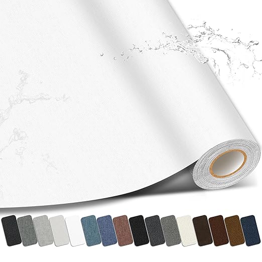 Linen Repair Patch, Large Self-Adhesive Fabric Repair Tape, Linen Fabric Repair Patch for Couch, Furniture, Car Interior, Sofa and Cushion(White, 3.5X79 Inch)